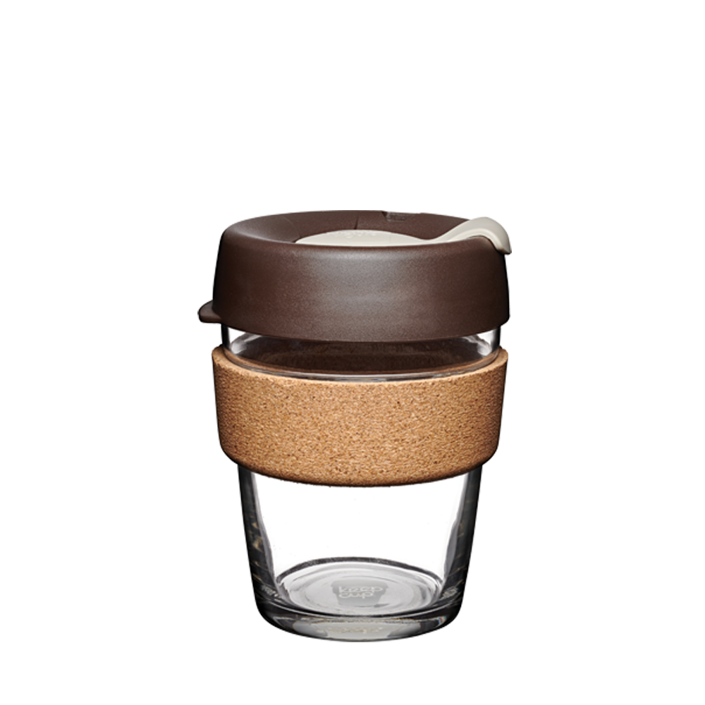 KeepCup Brew Cork M Taza Reutilizable De Vidrio 12oz 340ml Almond