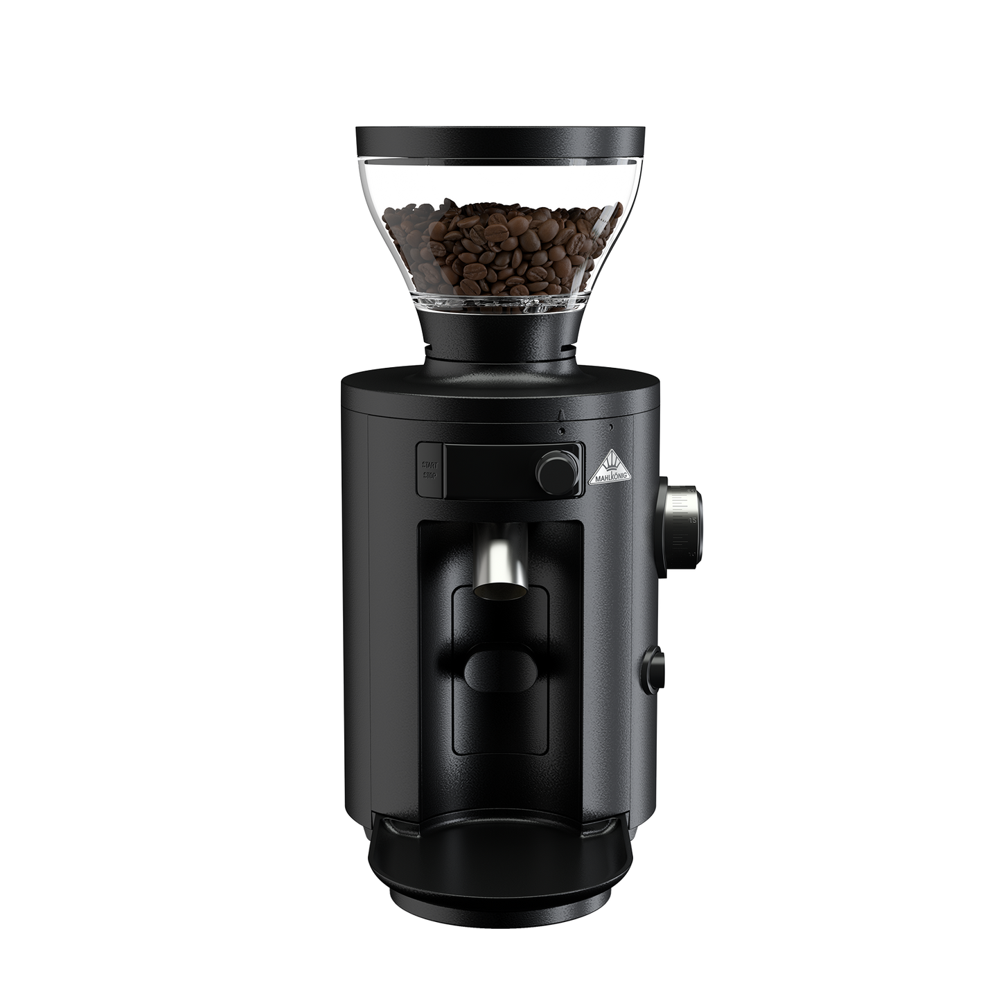 Mahlkönig X54 Allround, molino de café eléctrico negro con salida de molido y botón START/STOP, vista frontal