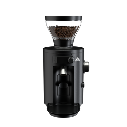 Mahlkönig X54 Allround, molino de café eléctrico negro con salida de molido y botón START/STOP, vista frontal