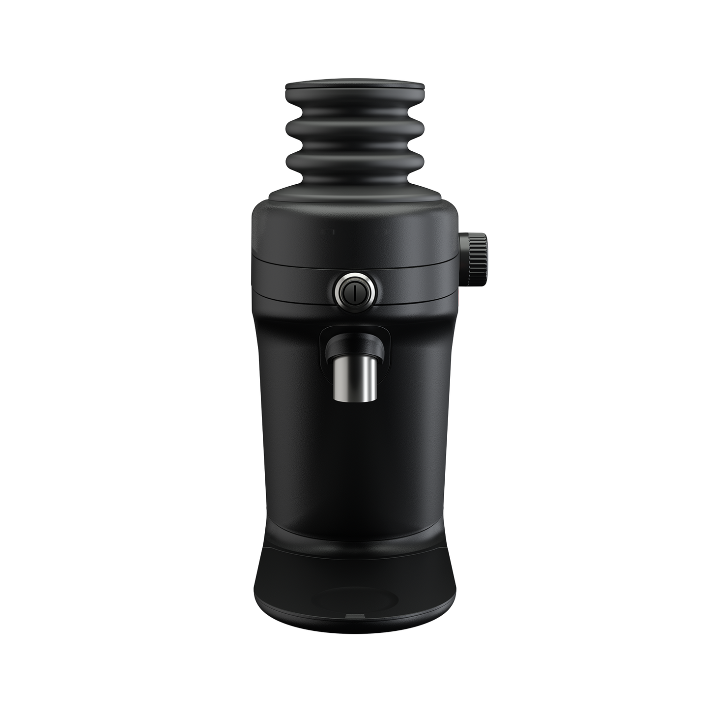 Mahlkönig X64 SD negro con bellow (fuelle) para purgar residuos, vista frontal