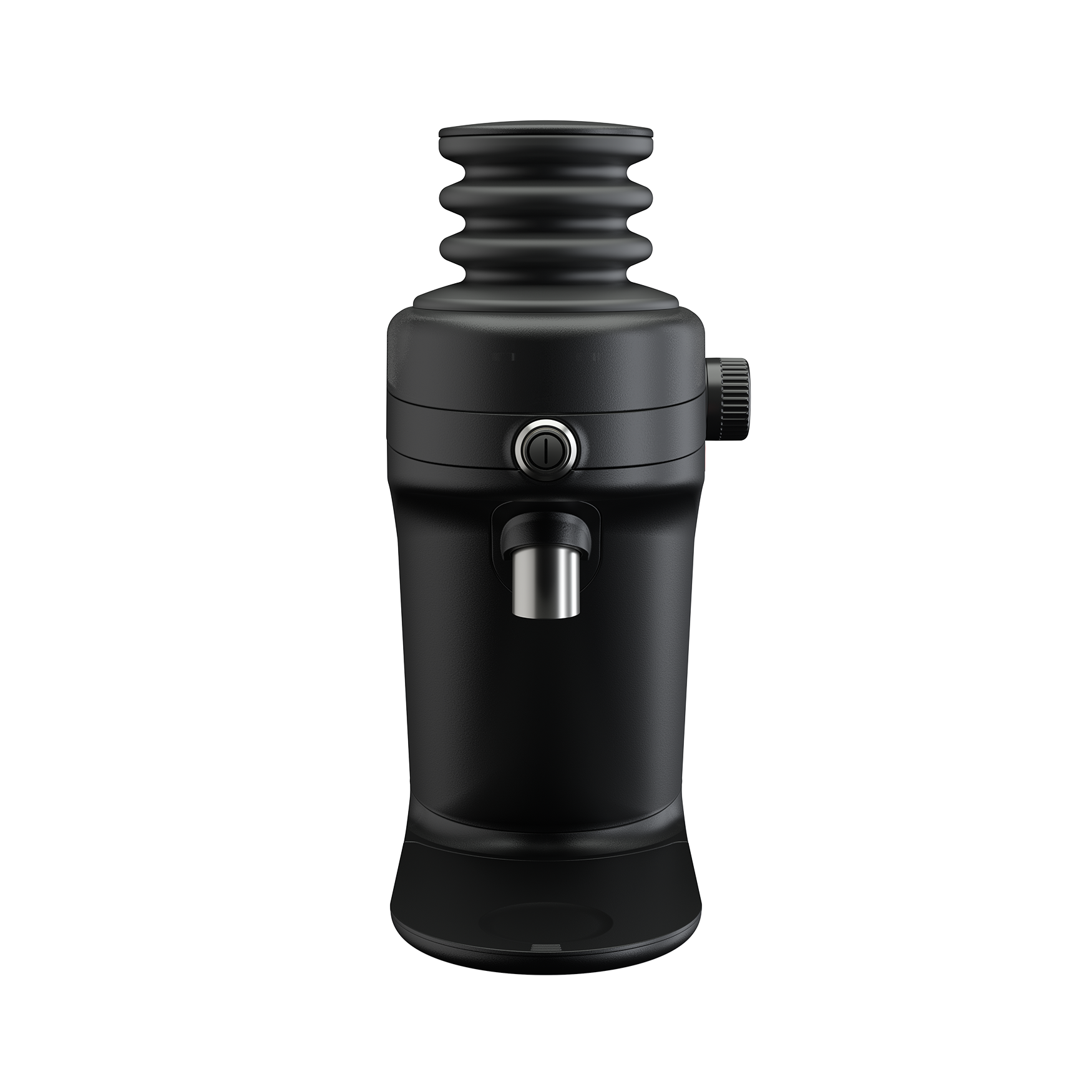 Mahlkönig X64 SD negro con bellow (fuelle) para purgar residuos, vista frontal