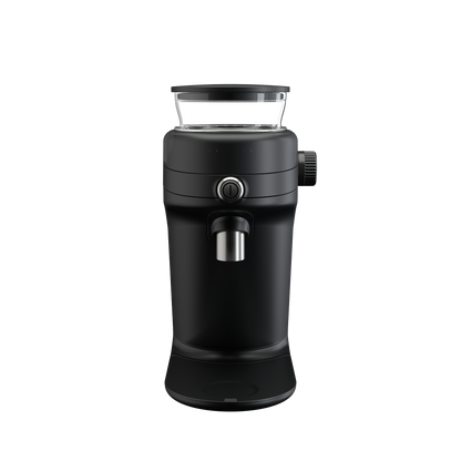 Mahlkönig X64 SD negro con extensión de tolva de mayor capacidad, vista frontal