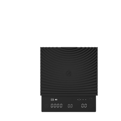 Báscula TIMEMORE Black Mirror Basic 3 en vista superior con tapete de silicona