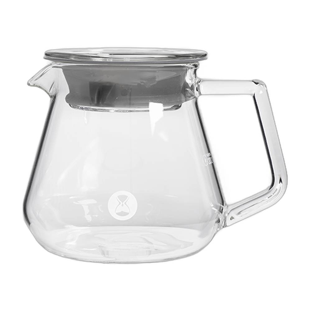 TIMEMORE Coffee Server 360 ml, jarra de vidrio transparente con tapa